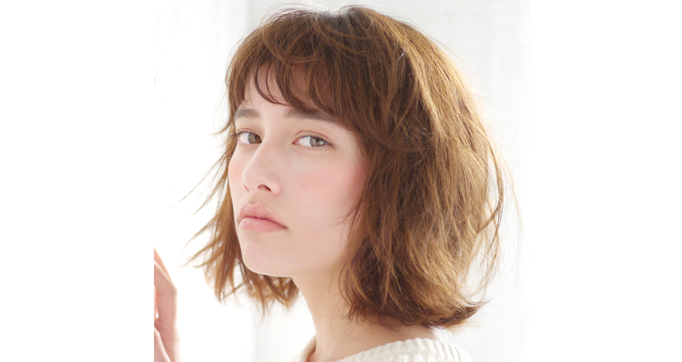 外国人風ゆるウェーブボブ