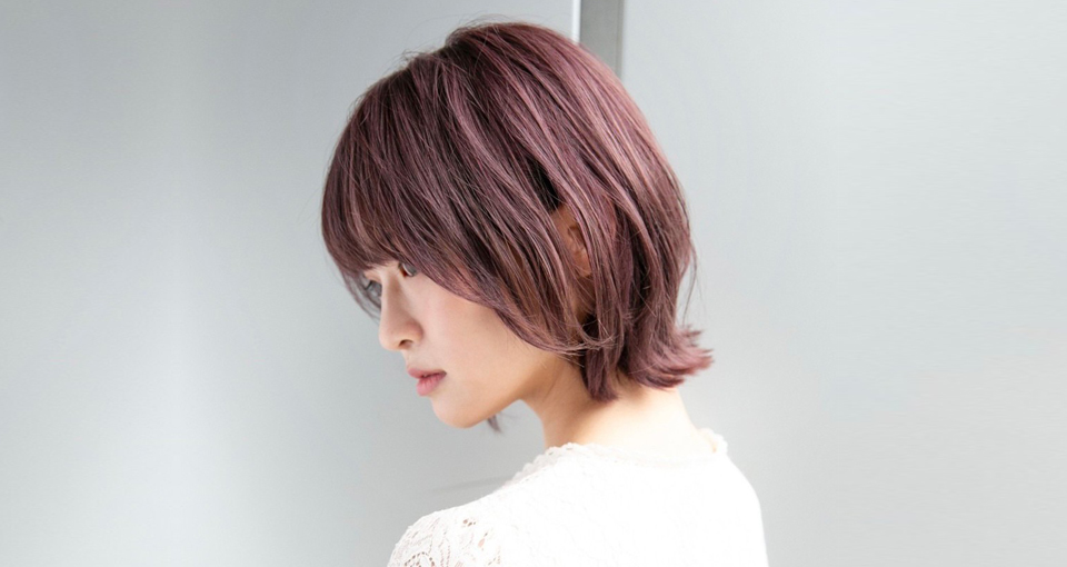 大人可愛い暖色系ハイトーンカラー[プラム]