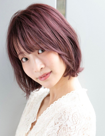 大人可愛い暖色系ハイトーンカラー[プラム]