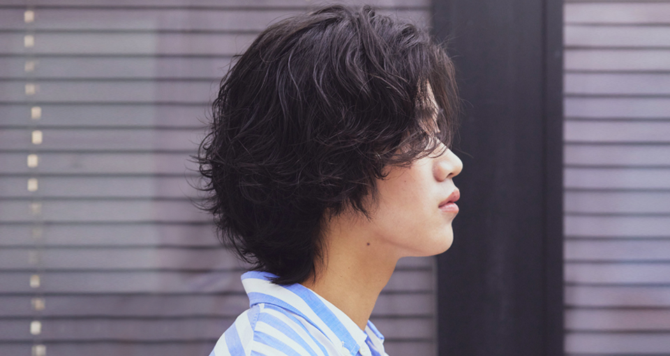 センターパート×ロング